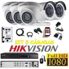 HIKVISION - Kit 5 Cámaras Seguridad FULLHD 1tb