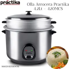 PRACTIKA - Olla Arrocera 4.2 lt Con Vaporera Cromada