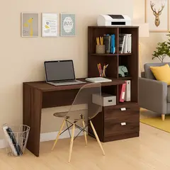 GENERICO - Escritorio con Estante Ensueño de Melamina Compacto Fume