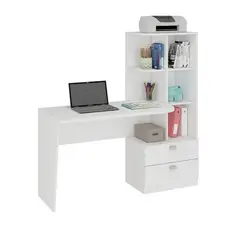 GENERICO - Escritorio con Estante Ensueño de Melamina Compacto Blanco