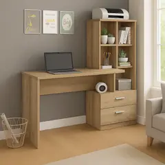 GENERICO - Escritorio con Estante Ensueño de Melamina Compacto Duna