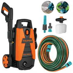 TRUPER - Hidrolavadora portátil 1500 PSI + manguera 10m conectores click