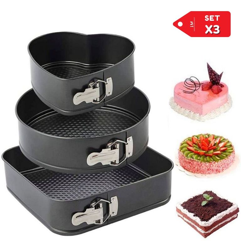 Set de 3 Piezas Moldes para Keke de Repostería
