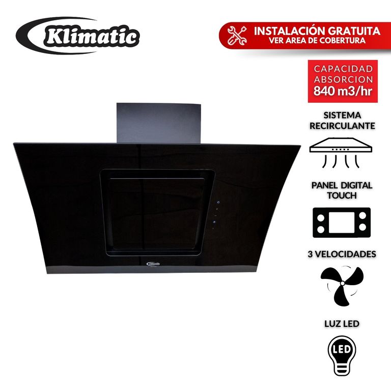Campana Klimatic Decorativa Kamba 90 - Negro