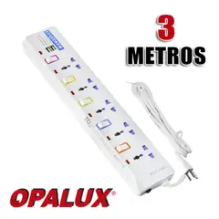 GENERICO - Supresor de 5 Picos 2 USB Opalux 3 Mts Con Switch Reset