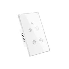 NEXIO - Interruptor Inteligente Wifi Táctil 4 Botones Con/Sin Neutro Blanco
