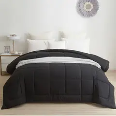 TEFI HOME - Edredón Monocromo Negro 1.5 PLAZA