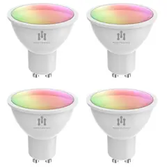 MADTRONIX - Dicroico Inteligente GU10 RGBCW Dimmer con Google y Alexa Pack x 4