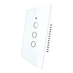 GENERICO - INTERRUPTOR INTELIGENTE 3 BOTONES WIFI ALEXA Y GOOGLE HOME SIN NEUTRO - BLANCO