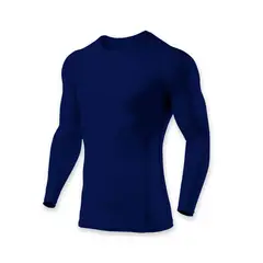 GENERICO - Polo LIcra Manga Larga Azul Marino XL