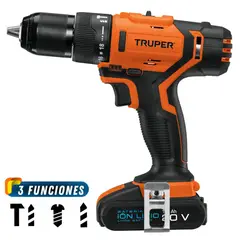 TRUPER - Taladro percutor inalámbrico 20V 3 funciones 1/2" 220V