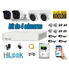HILOOK - CÁMARAS SEGURIDAD KIT 4 FULL HD 1080P + DISCO 1TB P2P