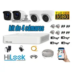 HILOOK - CÁMARAS SEGURIDAD KIT 4 FULL HD 1080P + CABLE HDMI
