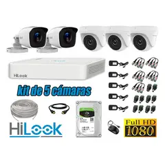 HILOOK - CÁMARAS SEGURIDAD KIT 5 FULL HD 1080P + DISCO 2TB COMPLETO