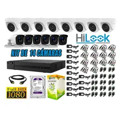 HILOOK - CÁMARAS SEGURIDAD KIT 14 FULL HD 1080P + DISCO 2TB COMPLETO