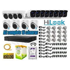 HILOOK - KIT 16 CÁMARAS SEGURIDAD FULL HD 04 CAMARA AUDIO INCORPORADO DISCO 2TB