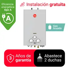 RHEEM - TERMA A GAS 10 L GLP TIRO NATURAL