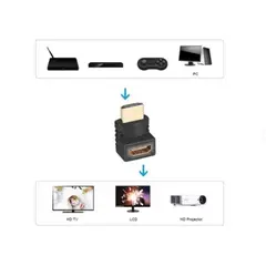 GENERICO - Adaptador Union Hdmi A Hdmi Hembra Acople 1080p Codo Extiende