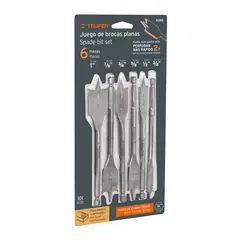 Truper - Juego de 6 brocas paleta para madera, Truper
