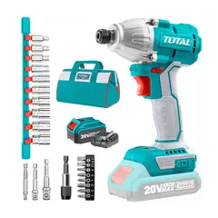 TOTAL TOOLS - ATORNILLADOR DE IMPACTO BRUSHLESS 20V DADOS CARGADOR Y BATERIA