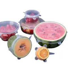 INSPIRA - Tapas Silicona Reutilizables y Flexibles para Alimentos 6 Unid