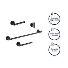 VAINSA - Kit de accesorios romantik black matte 4pzs