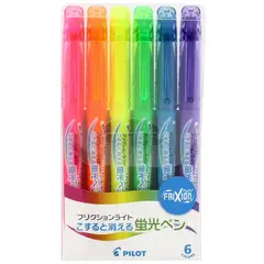 PILOT - Resaltador de tinta borrable 6 Colores Frixion Japón