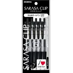 ZEBRA - Bolígrafo Sarasa Clip 0.7mm Negro 5 unidades Japón