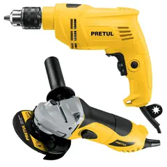 PRETUL - Combo Taladro 550w amoladora 700w 4-12