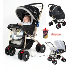 BABY HAPPY - COCHE PARA BEBE MANGO REVERSIBLE DORADO NEGRO