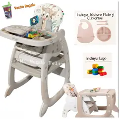 BABY - Silla Comedor para Bebe Multifuncional con Plato y Babero
