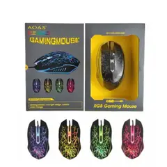 WEIBO - Mouse Gamer Aoas K70 Rgb Iluminacion Led 3200 Dpi Cable 1.8m