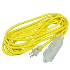 HOME LIGHT - Extensión Amarilla de 20mts x 3 Tomas - Amarillo