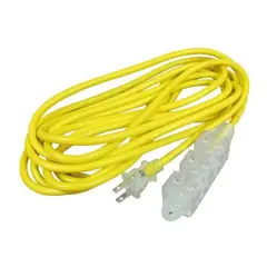 HOME LIGHT - Extensión Amarilla de 10mts x 3 Tomas - Amarillo