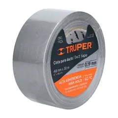 TRUPER - Cinta Duct Tape 2" x 30mts x 0.19mm 12587 - Plateado