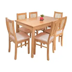 HOME PREMIUM - Juego de Comedor 6 Sillas Vilma Beige.