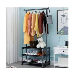 GRETAIL - Zapatera organizador multiuso 3 niveles ruedas Negro