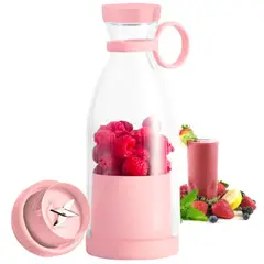 GENERICO - Mini Licuadora Portatil Recargable con USB Rosa