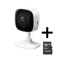 TP LINK - Cámara de Seguridad para Casa Wi-Fi 3MP TAPO C110 + MicroSD 64 GB