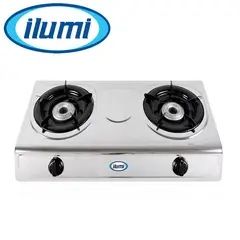 ILUMI - Cocina de Mesa a Gas de 2 hornillas CG-2000SS