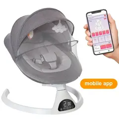 PERU IMPORTACIONES - MECEDORA ELÉCTRICA GRIS PARA BEBÉ CON APP