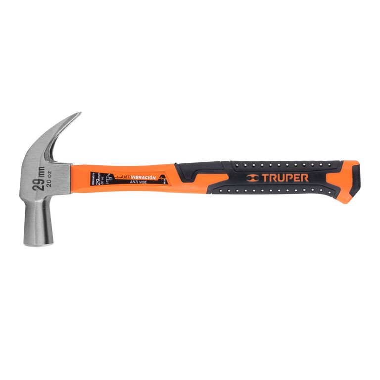 Martillo carpintero cabeza cónica 29 mm, mango fibra vidrio,truper