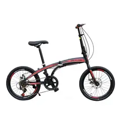 BOX BIKE - Bicicleta Plegable Aro 20 Con Frenos de Disco Unisex - Negro