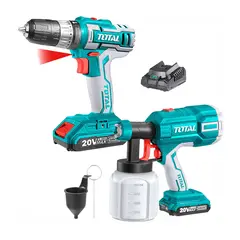 TOTAL TOOLS - TALADRO PERCUTOR ATORNILLADOR PISTOLA PINTAR 20V COMPRESOR
