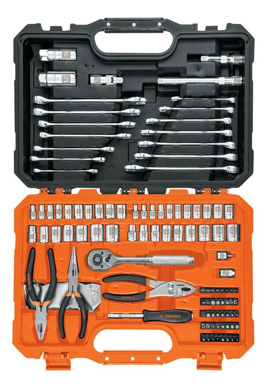 Juego de 119 herramientas para mecanico 1/4" y 3/8" Mixtas Truper