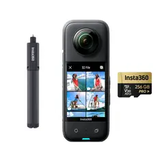 INSTA 360 - Cámara Insta360 X3 + Selfie Stick Tripode 105 CM + Memoria 256GB