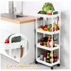 INSPIRA MARKET - Estante Carrito para Almacenamiento 4 Niveles Multiusos