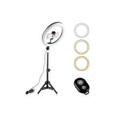 GENERICO - Aro Luz Led Anillo 30 Cm + Tripode 2.1 METROS + Bluetooth