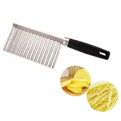 GENERICO - Cuchillo Cortador para Papas Fritas Onduladas de Acero Inoxidable