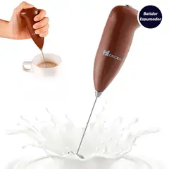 GENERICO - Batidor Espumadera de Cafe Manual Marron